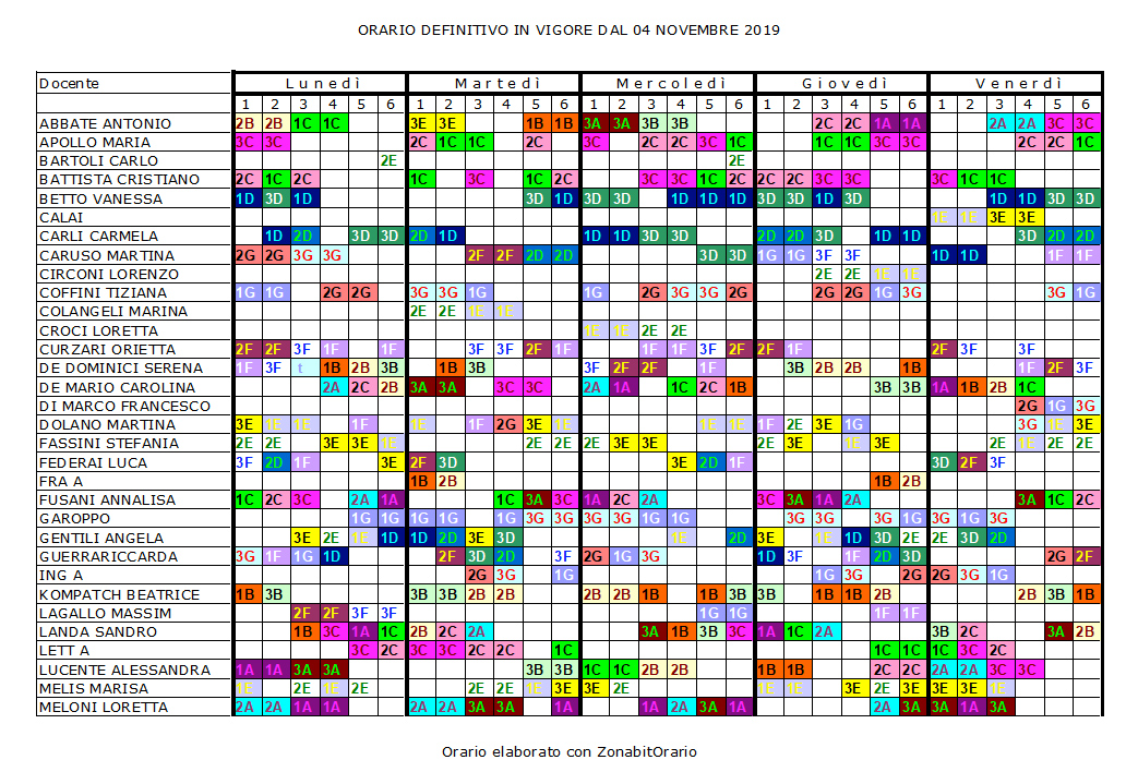 Zonabitorario Gestione Orario Scolastico